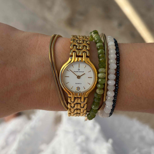 Claude Bernard Watch: Vintage Cocktail Ladies 90s Gold White Dial
