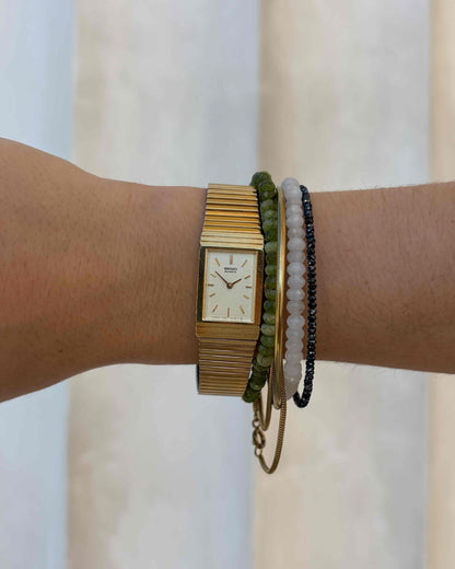 Seiko Cocktail Watch: Vintage Ladies 80s Gold Frozen Champagne Dial