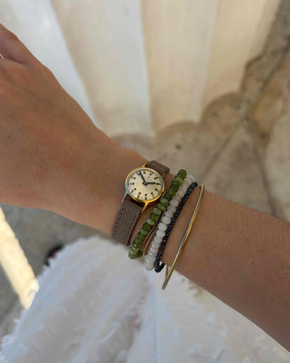 Junghans Ladies Watch: Vintage Dainty 70s Gold White Sunburst Dial Mechanical
