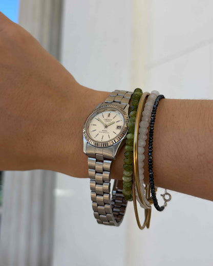 Orient Vintage Watch: Ladies Vintage 90s Sunburst Dial Fluted Bezel