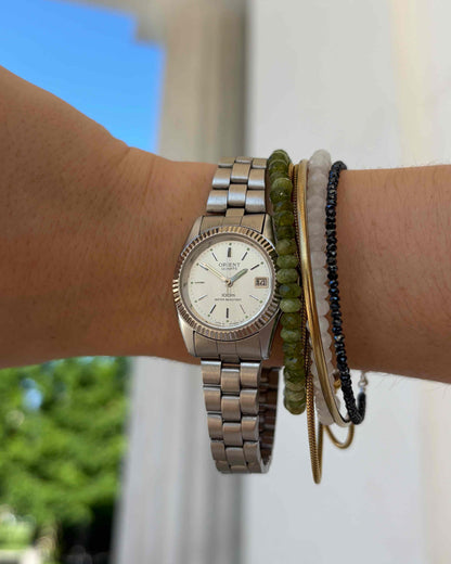 Orient Vintage Watch: Ladies Vintage 90s Sunburst Dial Fluted Bezel