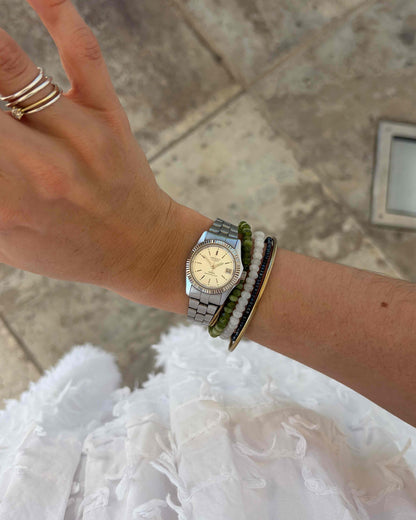 Orient Vintage Watch: Ladies Vintage 90s Sunburst Dial Fluted Bezel