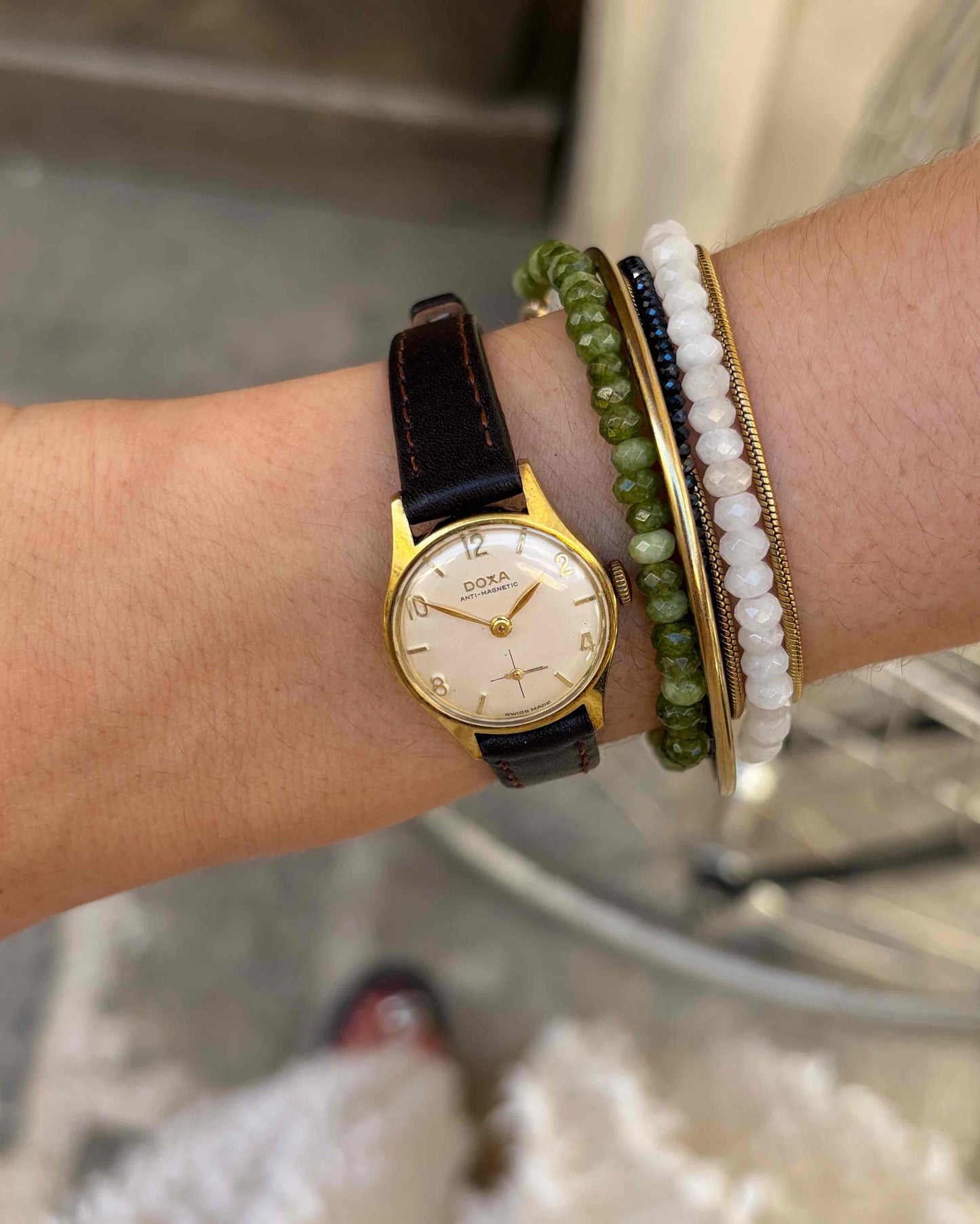 Doxa Dainty Watch: Ladies 60s Mechanical White Dial Small Seconds