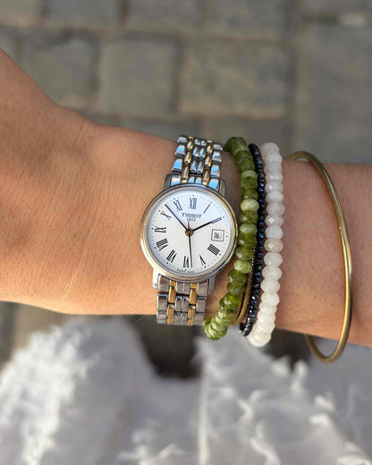 Tissot Dainty Watch: Ladies 90s Two-Tone White Roman Dial