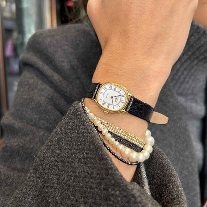 Longines La Grande Classique: Ladies Tank Watch 90s Gold with White Roman Dial