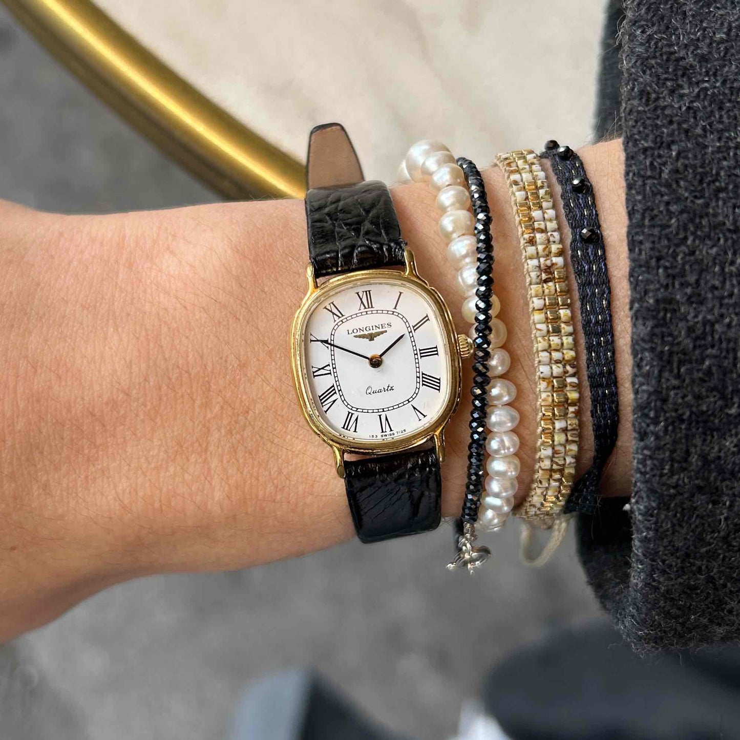 Longines La Grande Classique: Ladies Tank Watch 90s Gold with White Roman Dial
