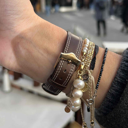 Gamundia Tank Watch: Vintage Ladies 90s Gold with Champagne Dial