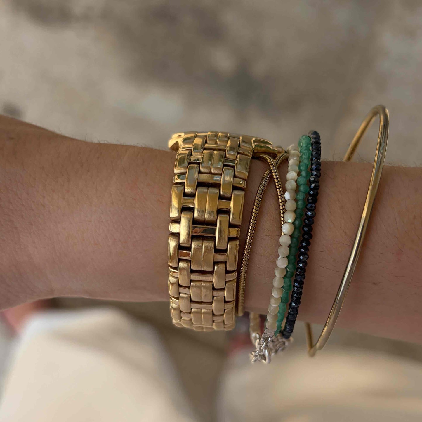Raymond Weil Fidelio: Vintage Ladies 90s Gold Blue Dial Cabochon Crown