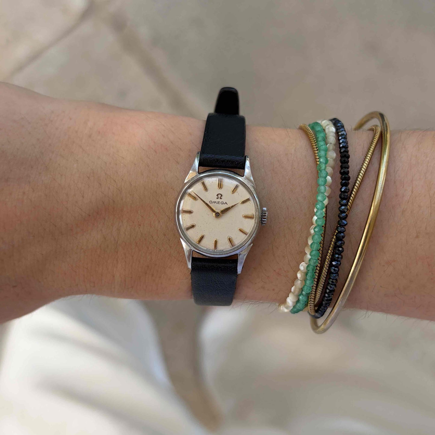 Omega Cocktail Watch: Vintage Ladies 50s Hand-Wound with White Dial