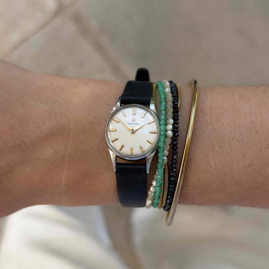 Omega Cocktail Watch: Vintage Ladies 50s Hand-Wound with White Dial