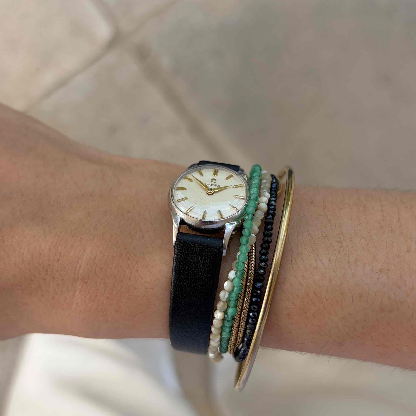 Omega Cocktail Watch: Vintage Ladies 50s Hand-Wound with White Dial