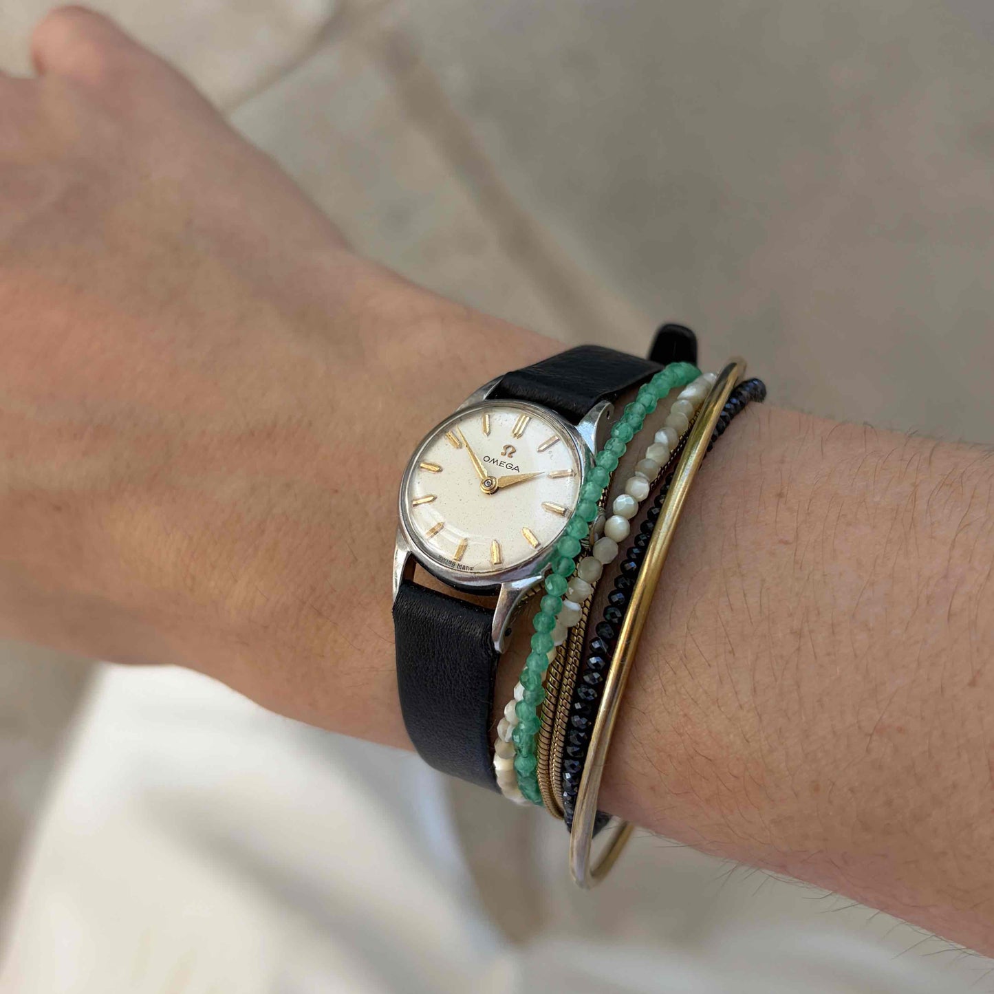 Omega Cocktail Watch: Vintage Ladies 50s Hand-Wound with White Dial