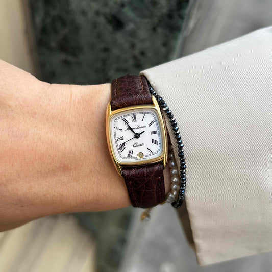 Maurice Lacroix Tank: Vintage Ladies Watch 90s Golden Roman Numerals