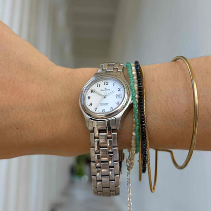 Candino Ladies Watch: Vintage 00s Silver White Dial Arabic Numerals