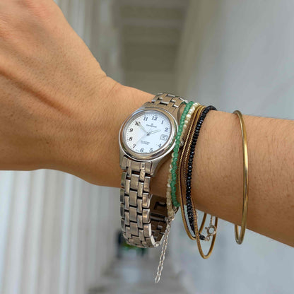 Candino Ladies Watch: Vintage 00s Silver White Dial Arabic Numerals