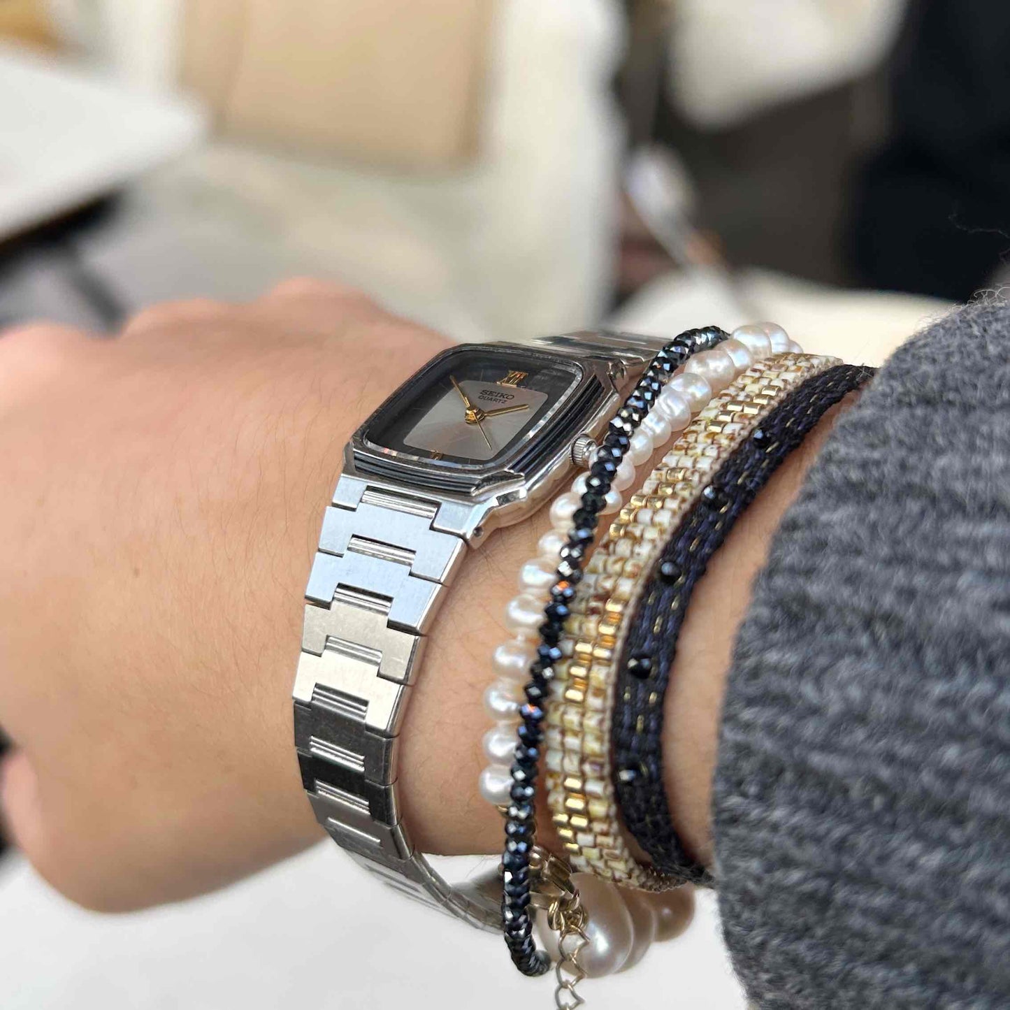 Seiko Vintage Watch: Ladies 80s Two-Tone Dial with Integrated Bracelet