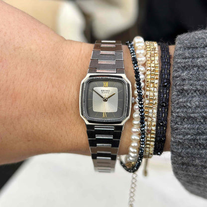Seiko Vintage Watch: Ladies 80s Two-Tone Dial with Integrated Bracelet