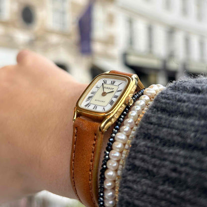 Tissot Vintage Tank: Ladies 90s Golden Iconic Design with Two-Tone Roman Dial