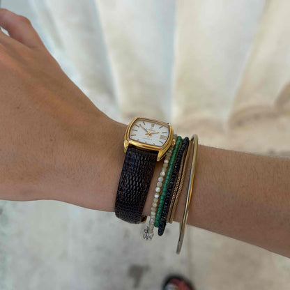 Eterna Vintage Tank: Ladies 90s Dainty Gold with White Dial and Date