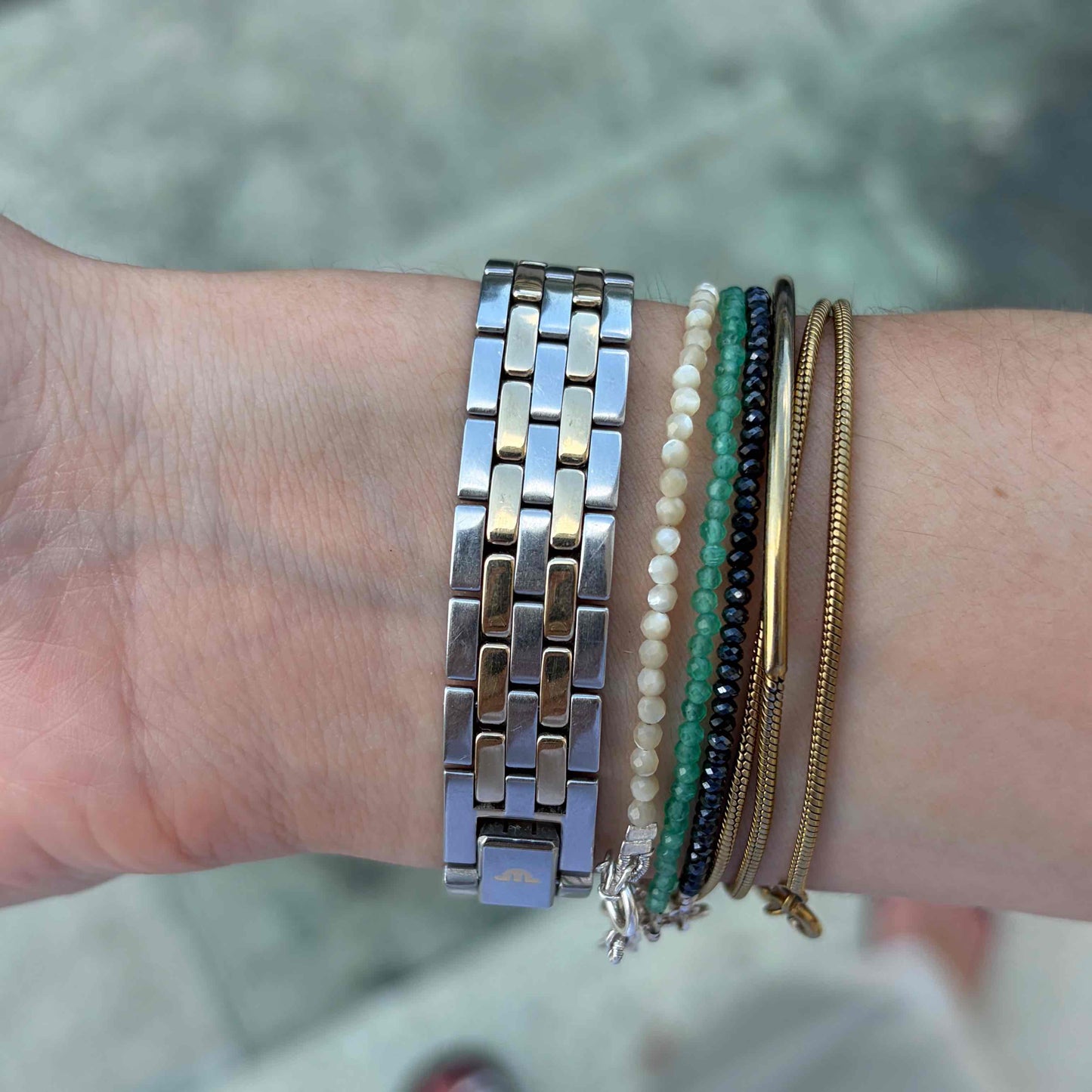 Maurice Lacroix Tank: Vintage Ladies Watch 80s Two-Tone White Roman Dial