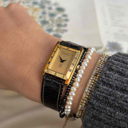 Vintage Gucci 4200L Tank: Ladies Watch: 90s Gold Champagne Dial