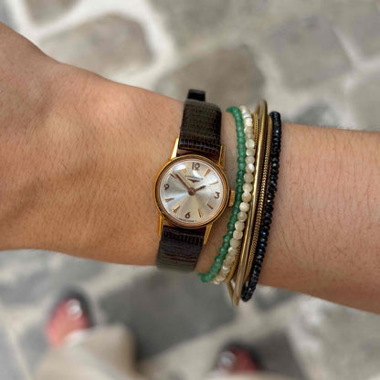 Longines Dainty Watch: Cocktail Ladies 60s Golden White Sunburst Dial - NOS