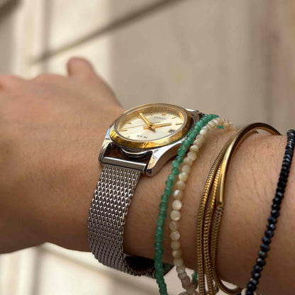 Citizen WR50 Watch: Ladies Vintage 90s Light Champagne Dial Mesh Bracelet