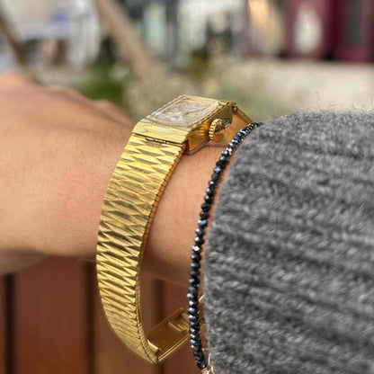 Bifora Cocktail Watch: Mid-Century Ladies 60s Mechanical Golden White Sunburst Dial