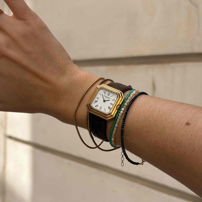 Carpentier Tank Watch: Ladies 70s Mechanical White Roman Dial