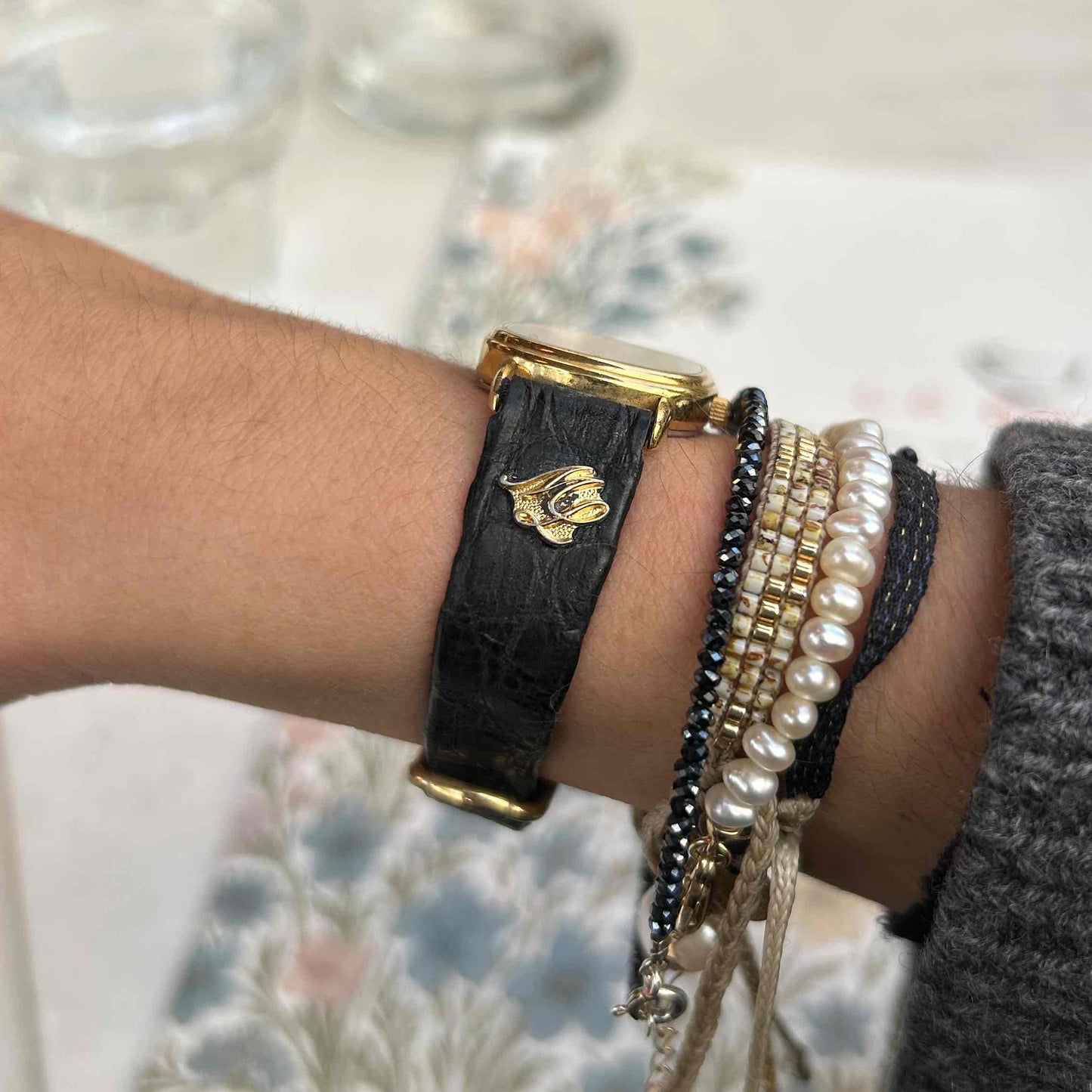 Maurice Lacroix Tank: Vintage Ladies Watch 90s Blue Dial Golden Roman Numerals