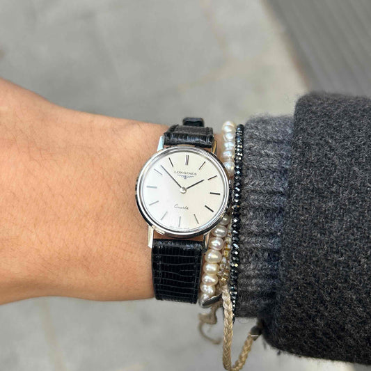 Longines Vintage Watch: Ladies 80s Minimal White Dial - NOS
