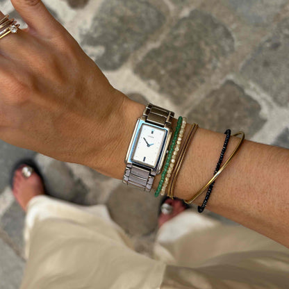 Citizen Tank Watch: Ladies Vintage 90s Silver Steel Integrated Bracelet