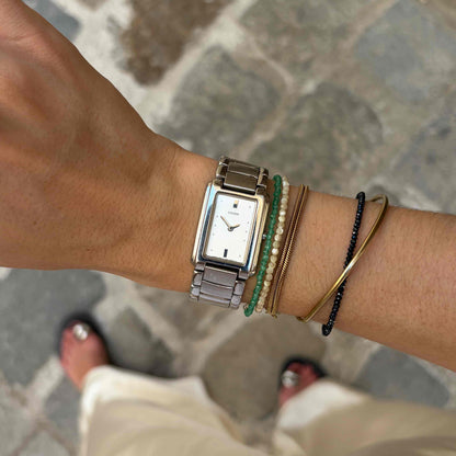 Citizen Tank Watch: Ladies Vintage 90s Silver Steel Integrated Bracelet