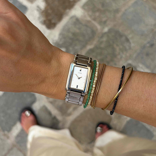 Citizen Tank Watch: Ladies Vintage 90s Silver Steel Integrated Bracelet