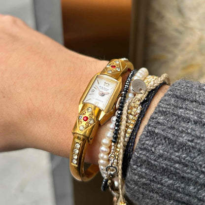 Repco Bangle Watch: Vintage Ladies 70s Golden Mechanical with original Box