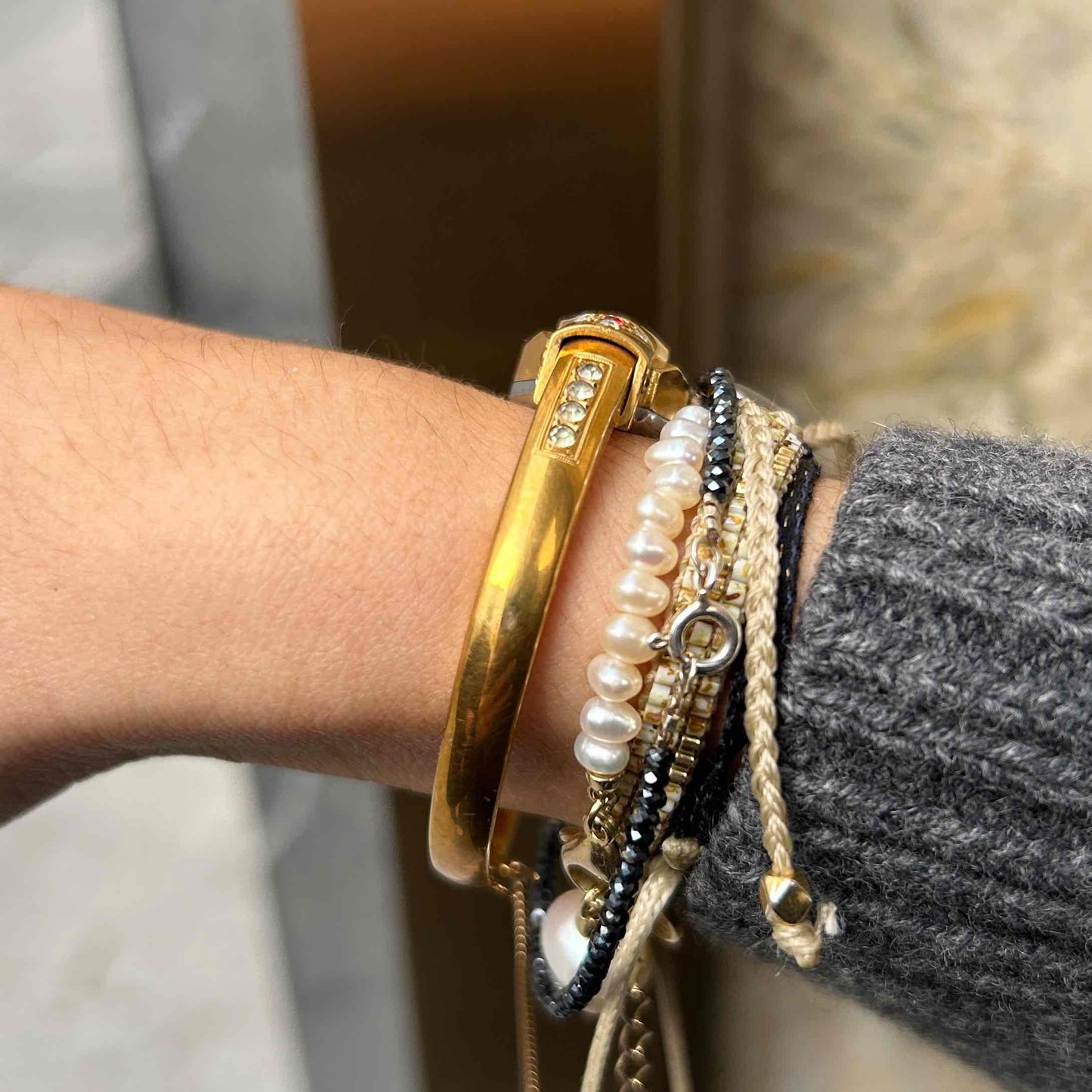 Repco Bangle Watch: Vintage Ladies 70s Golden Mechanical with original Box