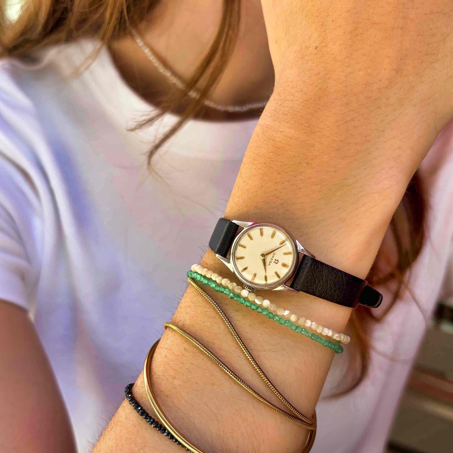 Omega Cocktail Watch: Vintage Ladies 50s Hand-Wound with White Dial