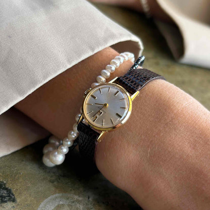 Tissot Cocktail Watch: Ladies 80s Mechanical Golden Iconic with Sunburst Dial