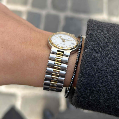 Longines Conquest Classic: Dainty Ladies 80s Two Tone Golden with White Dial