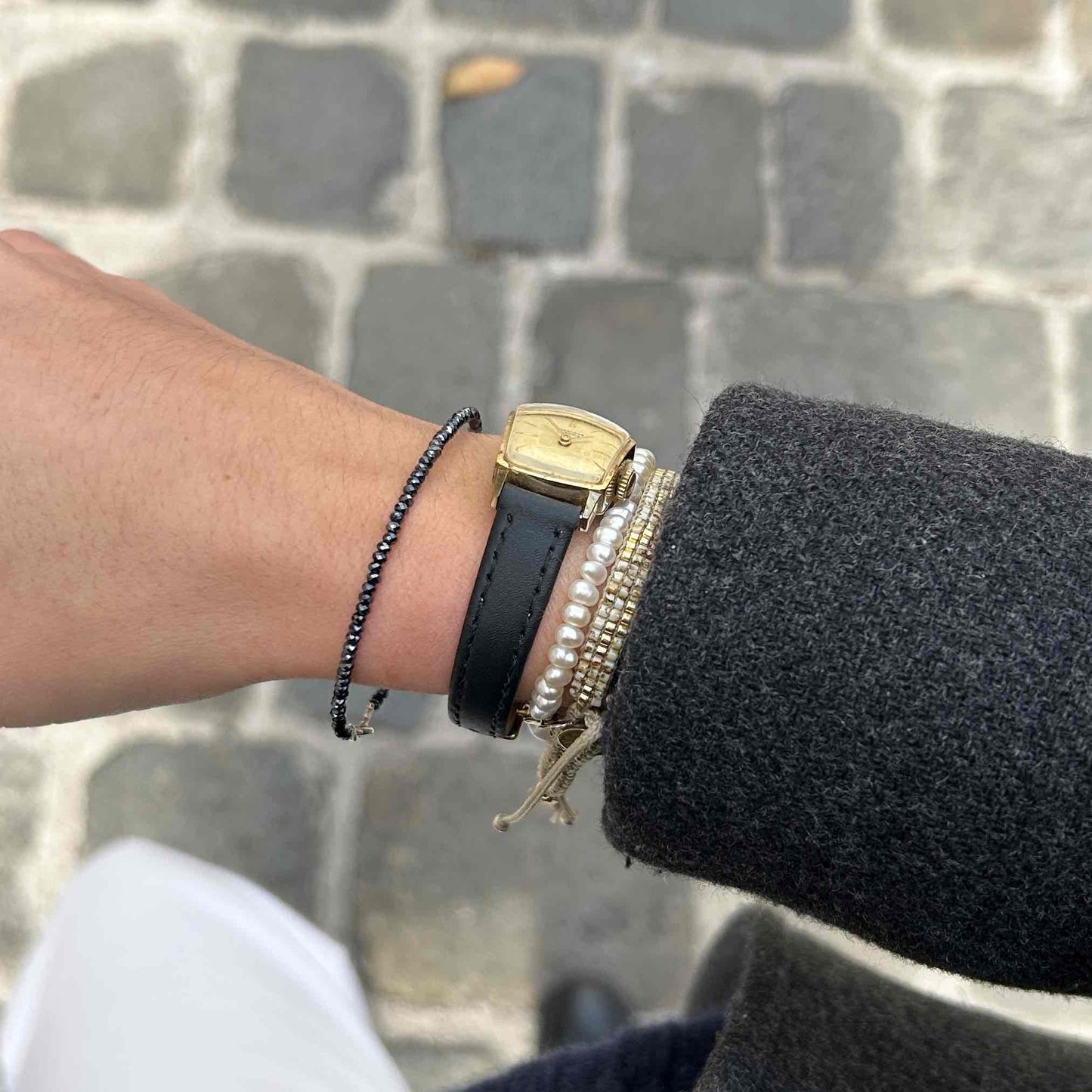 Junghans Cocktail Watch: Vintage Ladies 70s Gold Linen Dial Mechanical