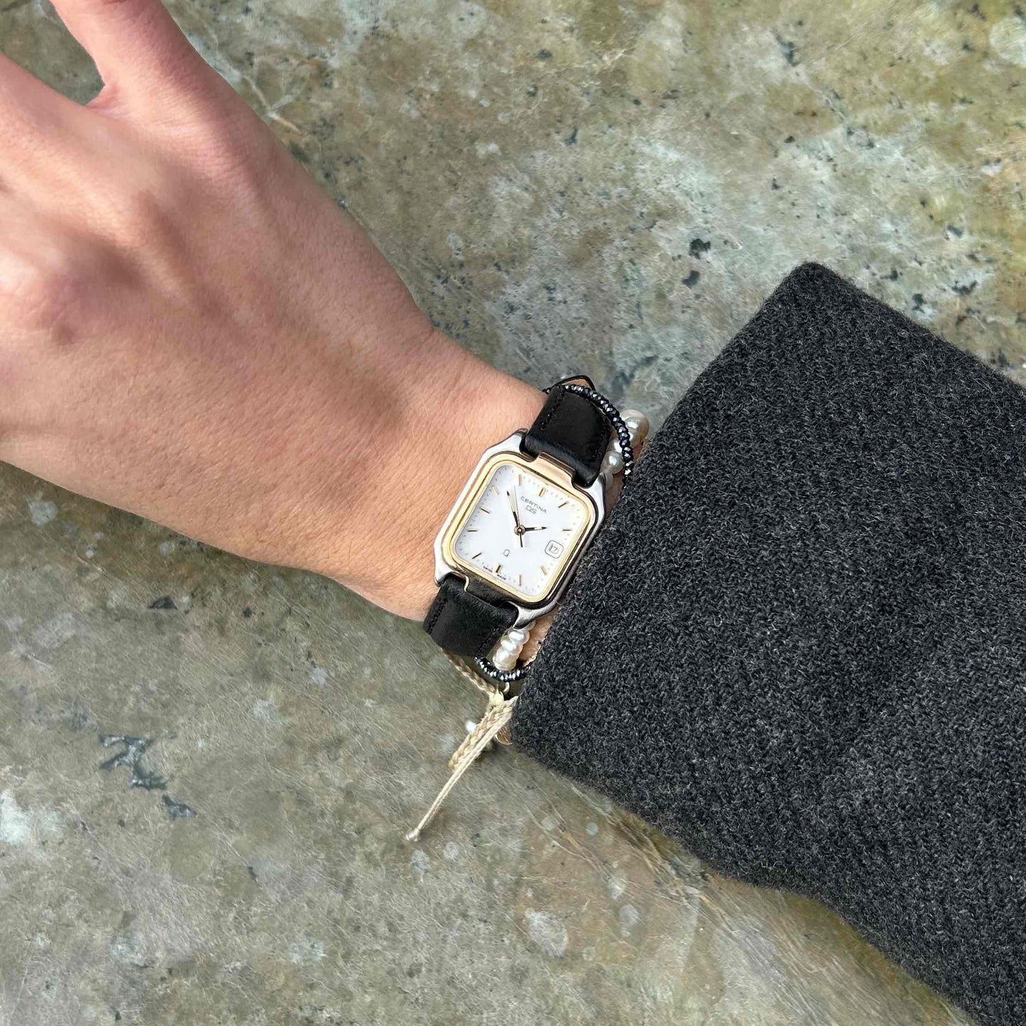 Vintage Certina Tank: Ladies DS 90s Two-Tone Classic White Dial