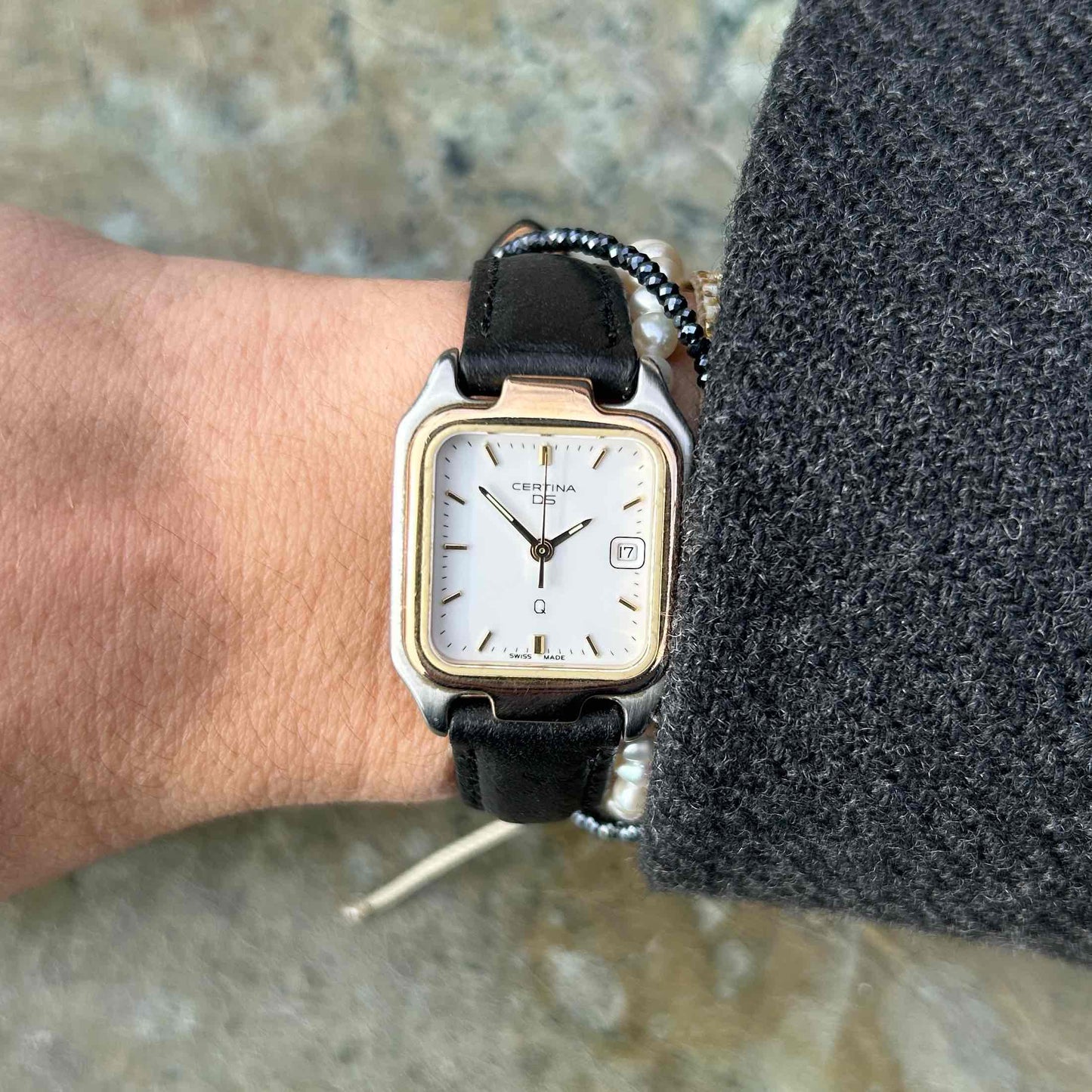 Vintage Certina Tank: Ladies DS 90s Two-Tone Classic White Dial