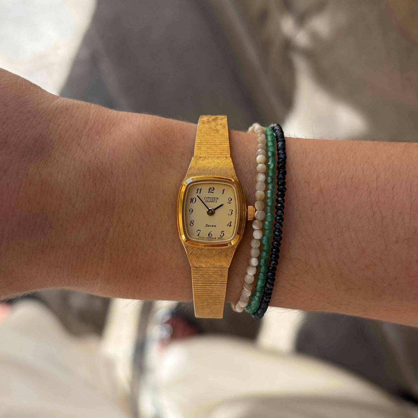 Citizen Cocktail Watch: 80s Dainty Ladies Golden Rectangular Style
