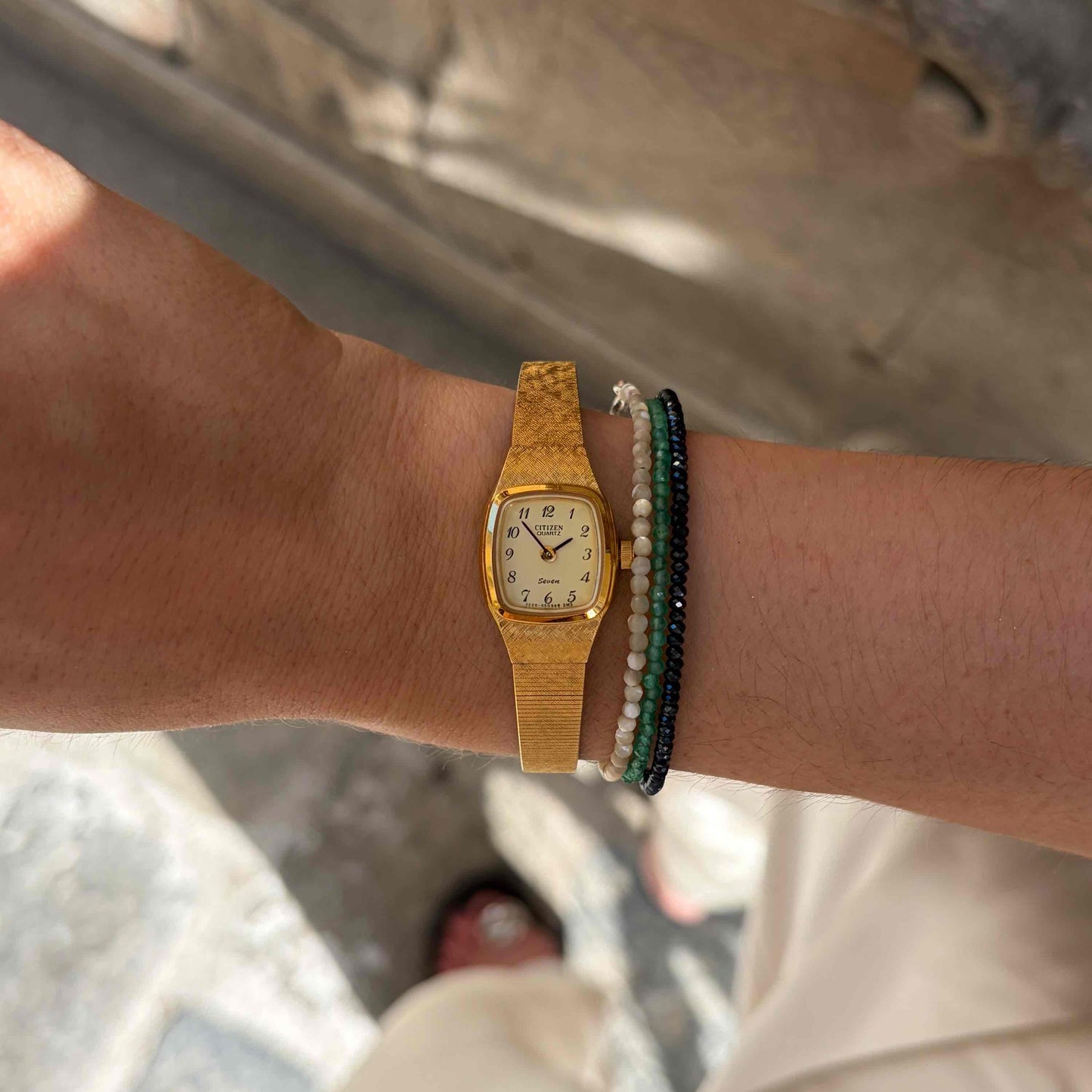 Citizen Cocktail Watch: 80s Dainty Ladies Golden Rectangular Style