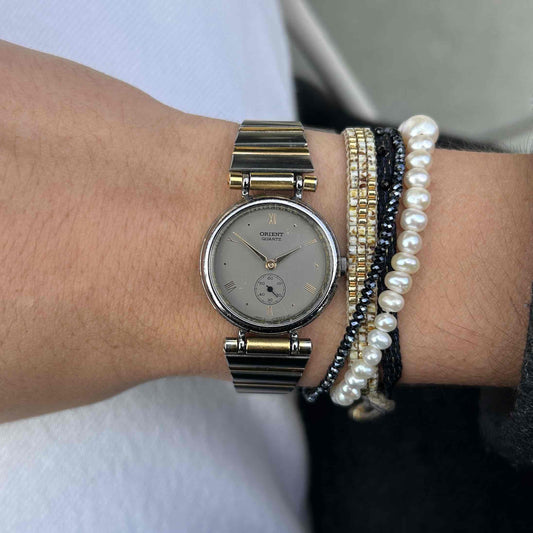 Orient Vintage Watch: 80s Cocktail Ladies Two Tone Small Second