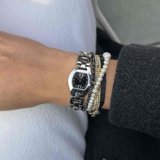 Tissot Vintage Watch: Ladies 90s Tank Style Stella Black Dial