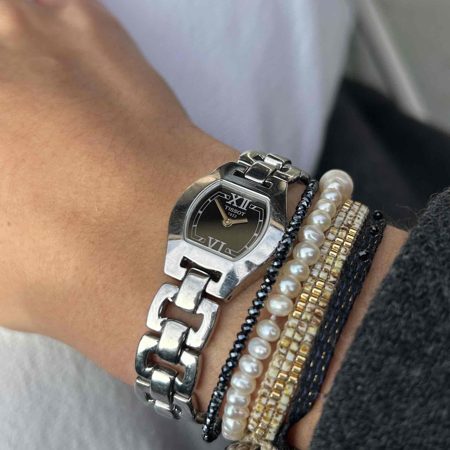 Tissot Vintage Watch: Ladies 90s Tank Style Stella Black Dial