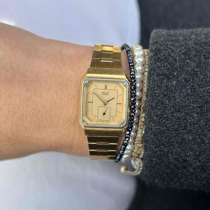 Seiko Vintage Watch: Ladies Tank 90s Golden Dainty with Small Second