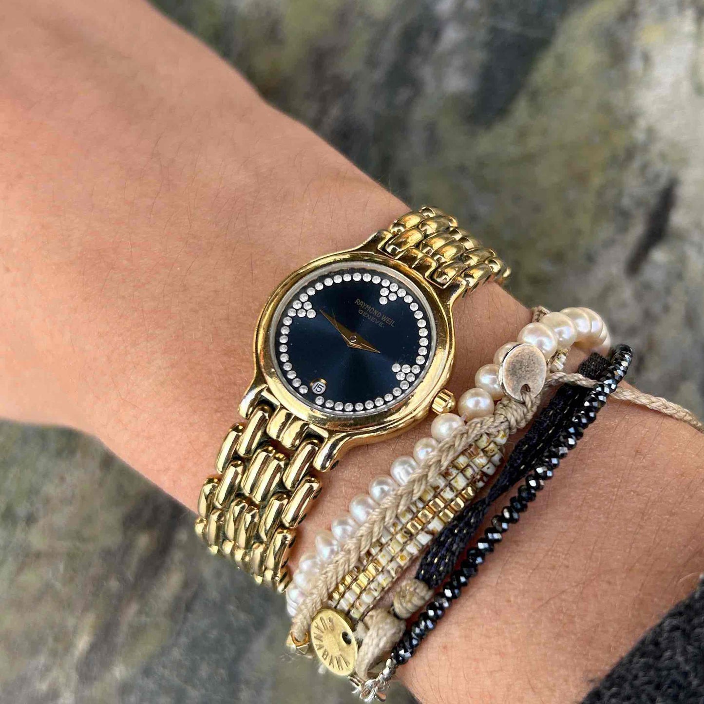 Raymond Weil Cocktail: Vintage Ladies 90s Watch Gold with Diamonds-Set Dial