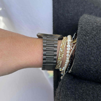 Tissot Seastar Watch: Vintage Ladies 90s Soft-Black Coated Structured Dial